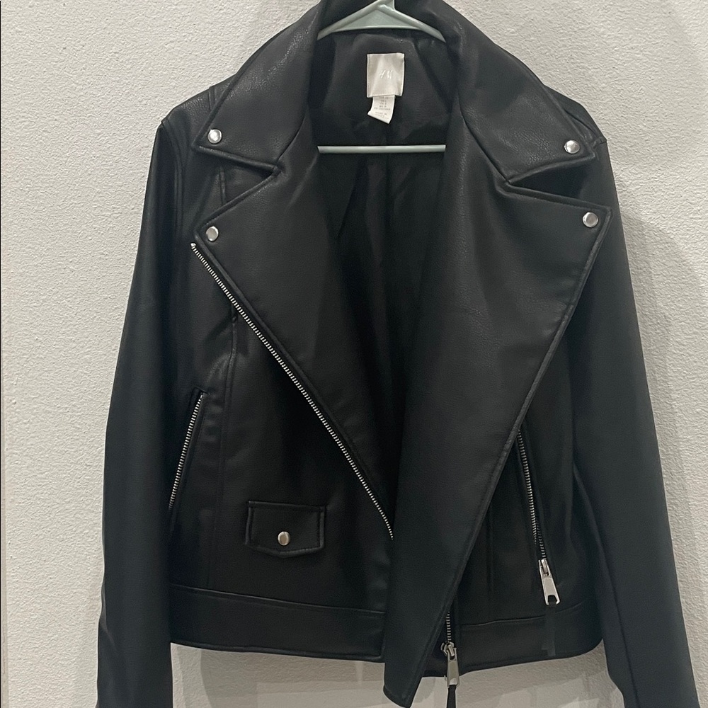 H&M Black Leather Moto Jacket
